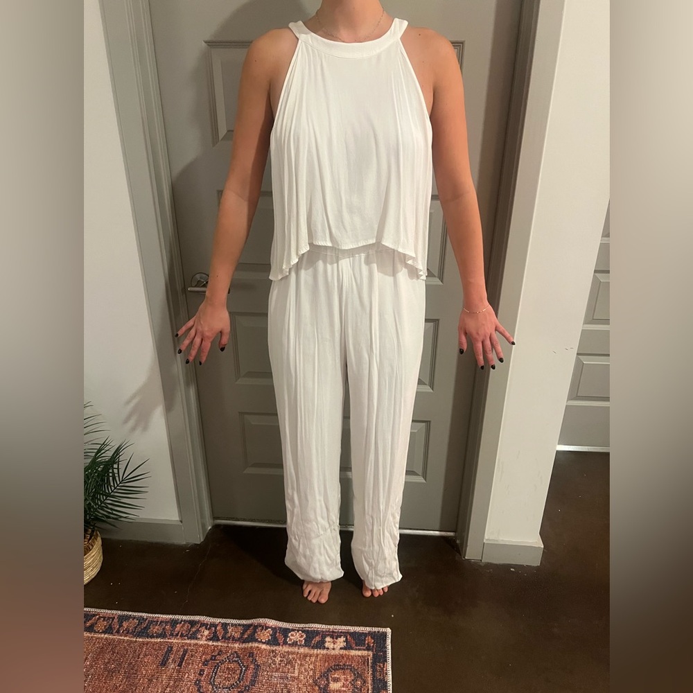 Linen White Jumpsuit